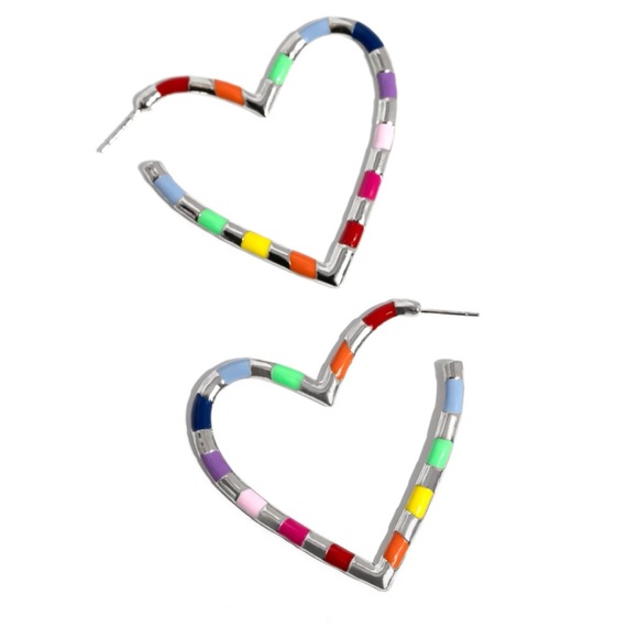 ❤️ NWT! Paparazzi Striped Sweethearts Multi Color Hooped Earrings - Picture 1 of 3